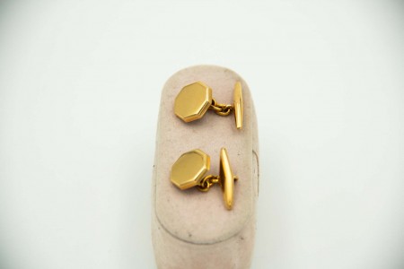 Botões de punho octogonais em ouro amarelo